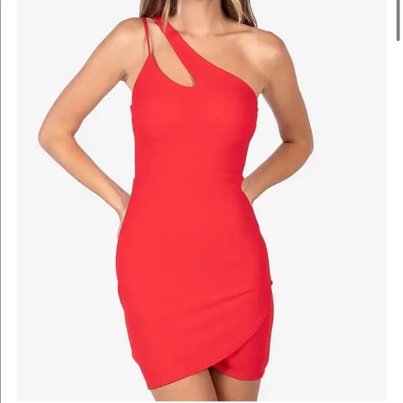 B Darlin Dresses & Skirts - One-Shoulder Strappy Asymmetric Bodycon Dress